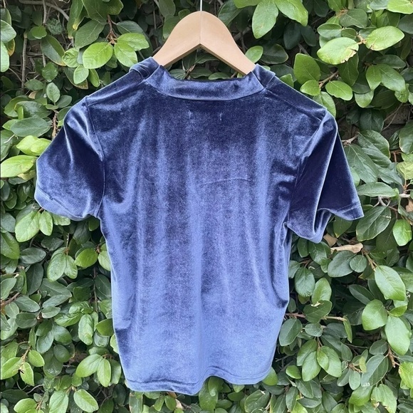 MADEWELL Blue Velvet Choker Top Blouse Sz Small - Picture 4 of 5